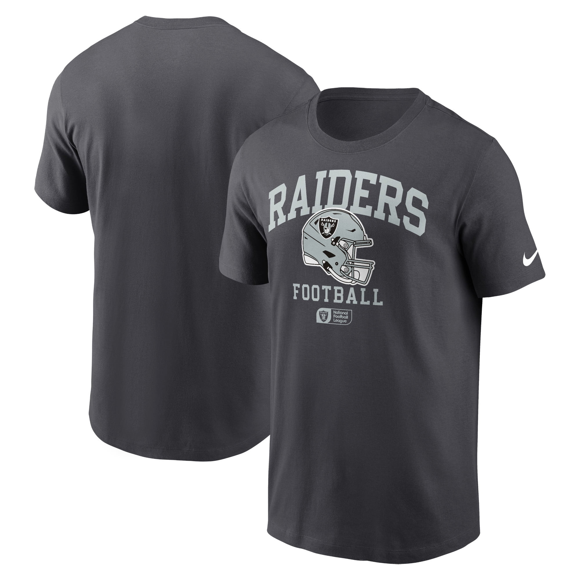 Men's Las Vegas Raiders Anthracite Helmet Essential T-Shirt Men's Las Vegas Raiders Anthracite Helmet Essential T-Shirt